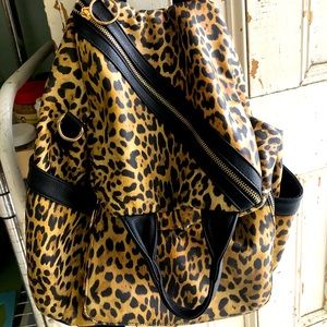 Leopard print convertible backpack/purse